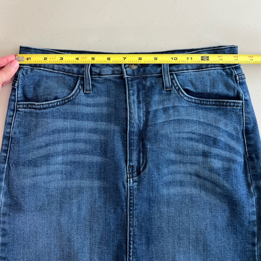 Just Black Brand Denim Skirt Women’s Size Medium Stretch Distressed Made In USA - Picture 8 of 11